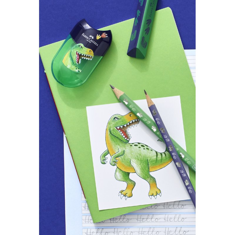 Faber-Castell Ensemble d'écriture Dinosaurus Jumbo, vert, 3 pièces